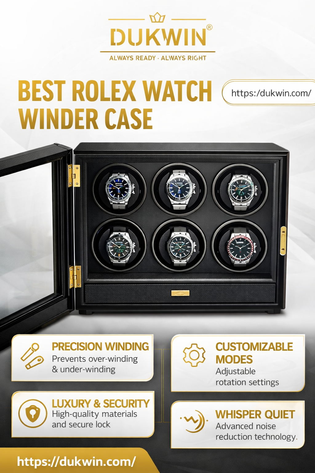 Premium Watch Winders for Rolex Watches by Dukwin