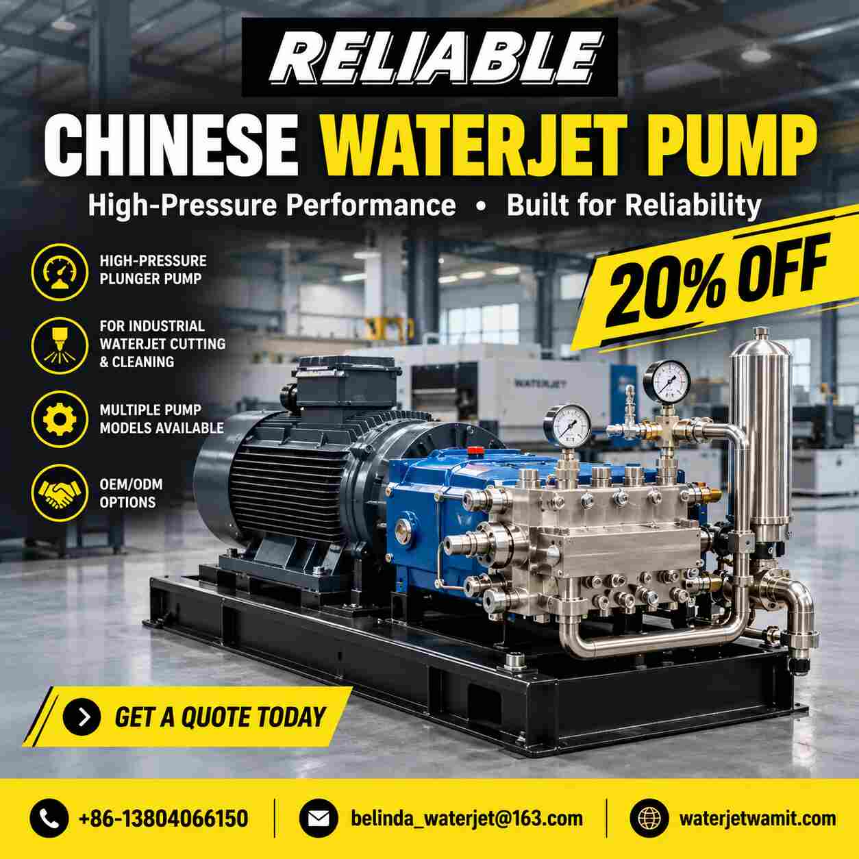 High-Pressure Chinese Waterjet Pump for Best Performance